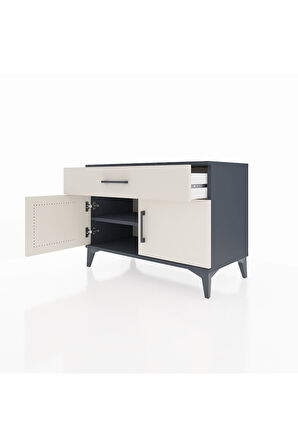 Hyperion Şifonyer Tek Raflı Tek Çekmeceli 2 Kapaklı 88x44x64 Antrasit-Aytaşı