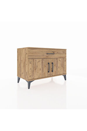 Hyperion Şifonyer Tek Raflı Tek Çekmeceli 2 Kapaklı 88x44x64 Çam-Çam