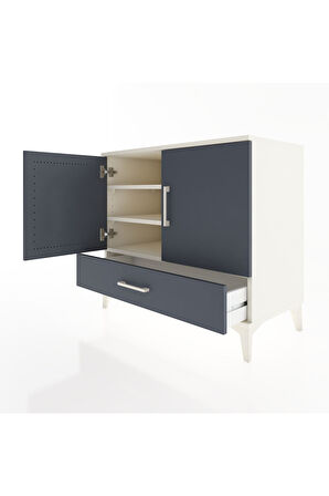 Hyperion Şifonyer 3 Raflı Tek Çekmeceli 2 Kapaklı 88x44x80 Aytaşı-Antrasit