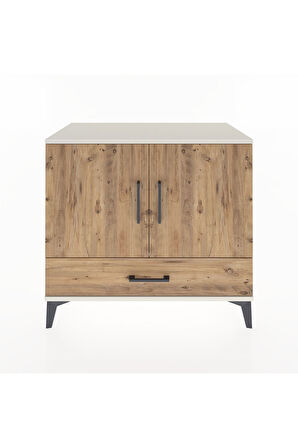 Hyperion Şifonyer 3 Raflı Tek Çekmeceli 2 Kapaklı 88x44x80 Aytaşı-Çam