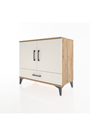 Hyperion Şifonyer 3 Raflı Tek Çekmeceli 2 Kapaklı 88x44x80 Çam-Aytaşı