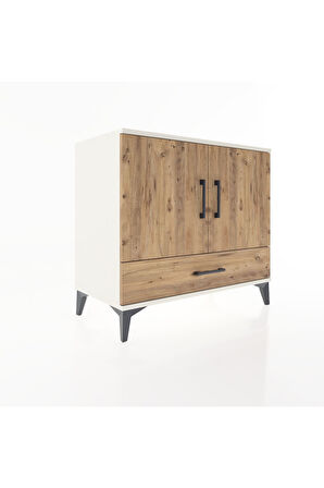 Hyperion Şifonyer 2 Raflı Tek Çekmeceli 2 Kapaklı 88x44x80 Aytaşı-Çam