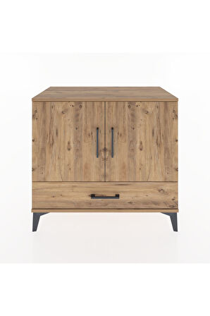 Hyperion Şifonyer 2 Raflı Tek Çekmeceli 2 Kapaklı 88x44x80 Çam-Çam