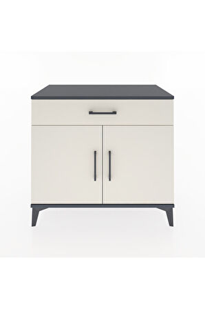 Hyperion Şifonyer 2 Raflı Tek Çekmeceli 2 Kapaklı 88x44x80 Antrasit-Aytaşı