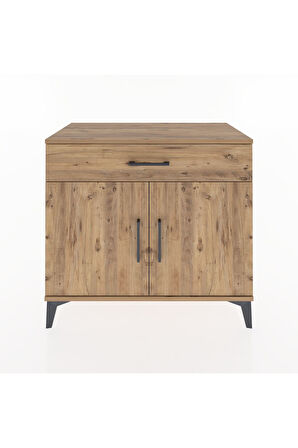 Hyperion Şifonyer 2 Raflı Tek Çekmeceli 2 Kapaklı 88x44x80 Çam-Çam