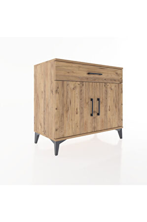 Hyperion Şifonyer 2 Raflı Tek Çekmeceli 2 Kapaklı 88x44x80 Çam-Çam