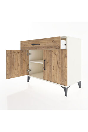 Hyperion Şifonyer Tek Raflı Tek Çekmeceli 2 Kapaklı 88x44x80 Aytaşı-Çam