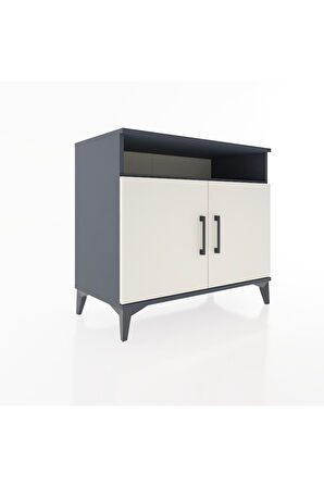 Hyperion Şifonyer 2 Raflı 2 Kapaklı 88x44x80 Antrasit-Aytaşı