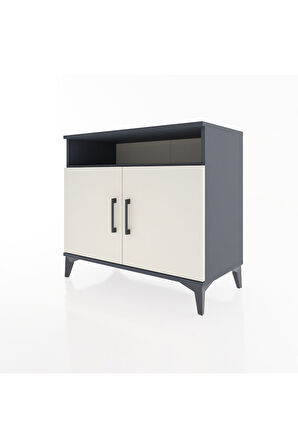 Hyperion Şifonyer 2 Raflı 2 Kapaklı 88x44x80 Antrasit-Aytaşı