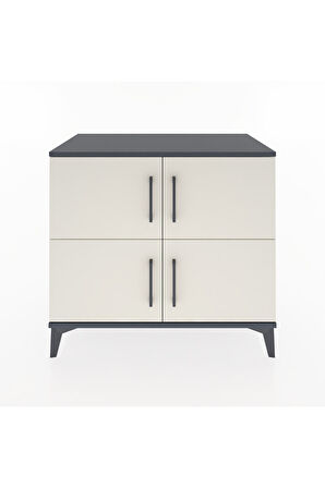 Hyperion Şifonyer 4 Raflı 4 Kapaklı 88x44x80 Antrasit-Aytaşı