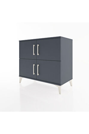 Hyperion Şifonyer 4 Raflı 4 Kapaklı 88x44x80 Antrasit-Antrasit