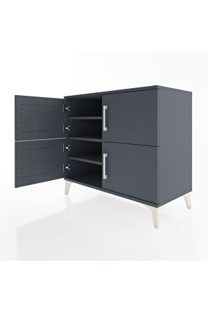 Hyperion Şifonyer 4 Raflı 4 Kapaklı 88x44x80 Antrasit-Antrasit