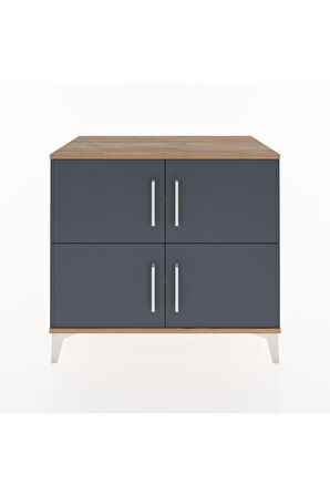 Hyperion Şifonyer 4 Raflı 4 Kapaklı 88x44x80 Çam-Antrasit