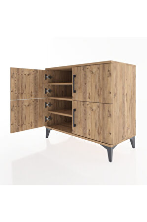 Hyperion Şifonyer 4 Raflı 4 Kapaklı 88x44x80 Çam-Çam