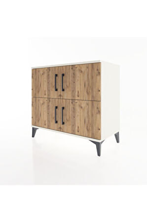 Hyperion Şifonyer Tek Raflı 4 Kapaklı 88x44x80 Aytaşı-Çam