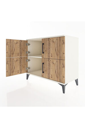 Hyperion Şifonyer Tek Raflı 4 Kapaklı 88x44x80 Aytaşı-Çam