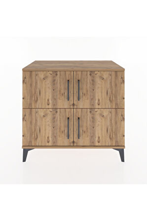 Hyperion Şifonyer Tek Raflı 4 Kapaklı 88x44x80 Çam-Çam