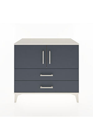 Hyperion Şifonyer Tek Raflı 2 Çekmeceli 2 Kapaklı 88x44x80 Aytaşı-Antrasit