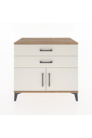 Hyperion Şifonyer Tek Raflı 2 Çekmeceli 2 Kapaklı 88x44x80 Çam-Aytaşı