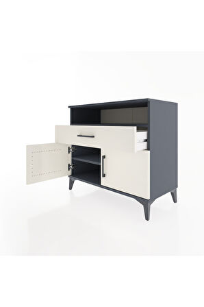 Hyperion Şifonyer 2 Raflı Tek Çekmeceli 2 Kapaklı 88x44x80 Antrasit-Aytaşı