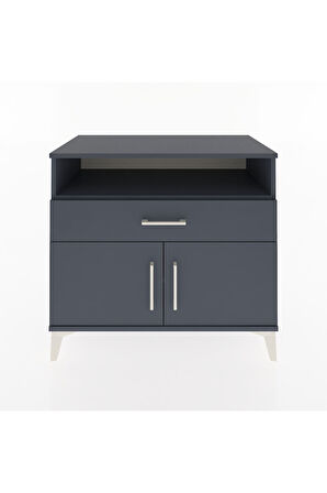 Hyperion Şifonyer 2 Raflı Tek Çekmeceli 2 Kapaklı 88x44x80 Antrasit-Antrasit