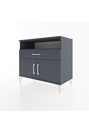 Hyperion Şifonyer 2 Raflı Tek Çekmeceli 2 Kapaklı 88x44x80 Antrasit-Antrasit