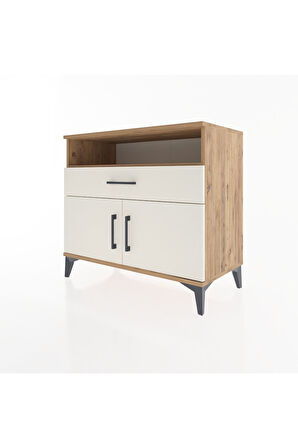 Hyperion Şifonyer 2 Raflı Tek Çekmeceli 2 Kapaklı 88x44x80 Çam-Aytaşı