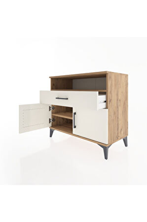 Hyperion Şifonyer 2 Raflı Tek Çekmeceli 2 Kapaklı 88x44x80 Çam-Aytaşı