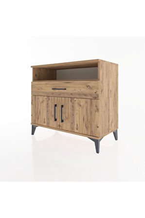 Hyperion Şifonyer 2 Raflı Tek Çekmeceli 2 Kapaklı 88x44x80 Çam-Çam