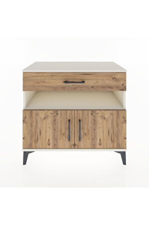 Hyperion Şifonyer 2 Raflı Tek Çekmeceli 2 Kapaklı 88x44x80 Aytaşı-Çam