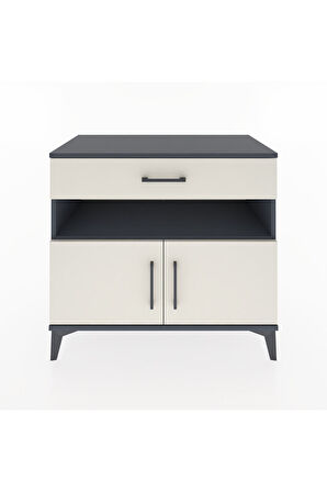 Hyperion Şifonyer 2 Raflı Tek Çekmeceli 2 Kapaklı 88x44x80 Antrasit-Aytaşı