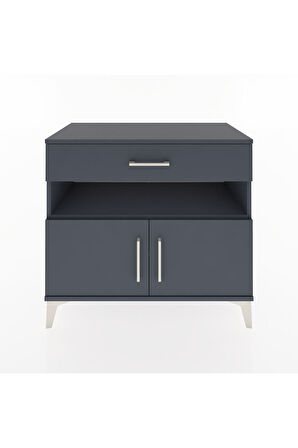 Hyperion Şifonyer 2 Raflı Tek Çekmeceli 2 Kapaklı 88x44x80 Antrasit-Antrasit