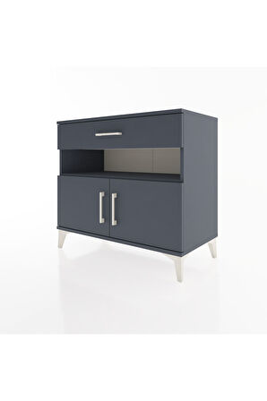 Hyperion Şifonyer 2 Raflı Tek Çekmeceli 2 Kapaklı 88x44x80 Antrasit-Antrasit