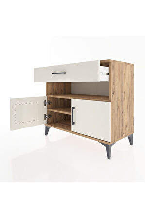 Hyperion Şifonyer 2 Raflı Tek Çekmeceli 2 Kapaklı 88x44x80 Çam-Aytaşı