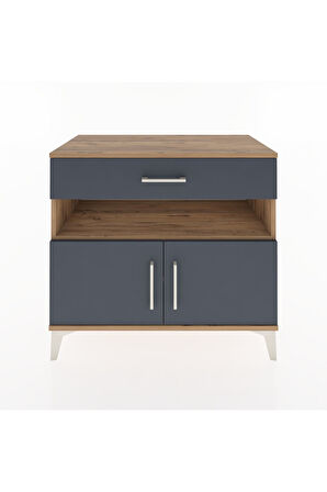 Hyperion Şifonyer 2 Raflı Tek Çekmeceli 2 Kapaklı 88x44x80 Çam-Antrasit