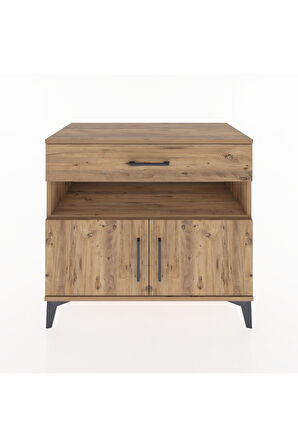 Hyperion Şifonyer 2 Raflı Tek Çekmeceli 2 Kapaklı 88x44x80 Çam-Çam