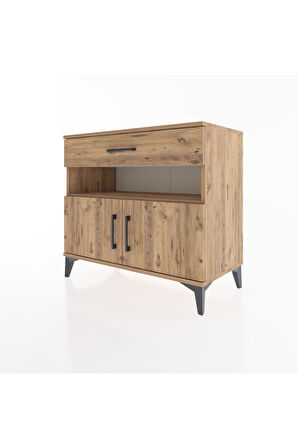 Hyperion Şifonyer 2 Raflı Tek Çekmeceli 2 Kapaklı 88x44x80 Çam-Çam