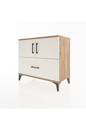 Hyperion Şifonyer 2 Raflı Tek Çekmeceli 2 Kapaklı 88x44x80 Çam-Aytaşı