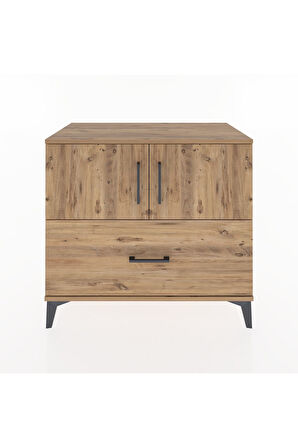 Hyperion Şifonyer 2 Raflı Tek Çekmeceli 2 Kapaklı 88x44x80 Çam-Çam