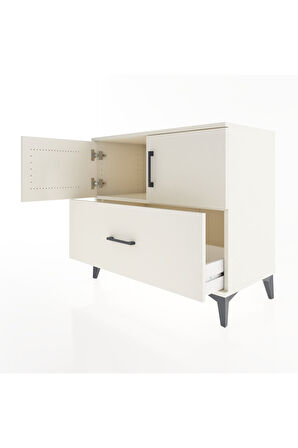 Hyperion Şifonyer Tek Raflı Tek Çekmeceli 2 Kapaklı 88x44x80 Aytaşı-Aytaşı