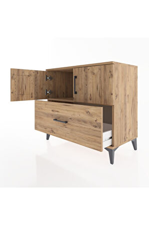 Hyperion Şifonyer Tek Raflı Tek Çekmeceli 2 Kapaklı 88x44x80 Çam-Çam
