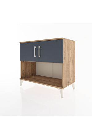 Hyperion Şifonyer 2 Raflı 2 Kapaklı 88x44x80 Çam-Antrasit