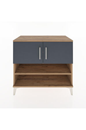 Hyperion Şifonyer 3 Raflı 2 Kapaklı 88x44x80 Çam-Antrasit