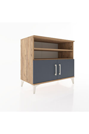 Hyperion Şifonyer 2 Raflı 2 Kapaklı 88x44x80 Çam-Antrasit