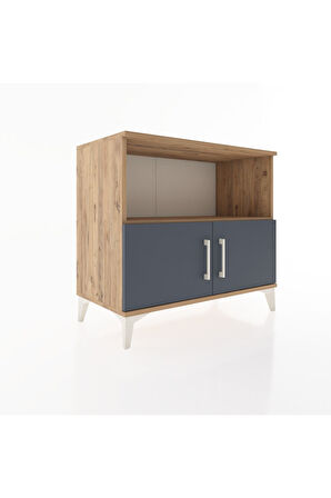 Hyperion Şifonyer Tek Raflı 2 Kapaklı 88x44x80 Çam-Antrasit