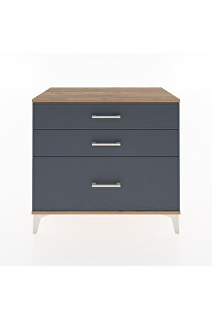 Hyperion Şifonyer 3 Çekmeceli 88x44x80 Çam-Antrasit