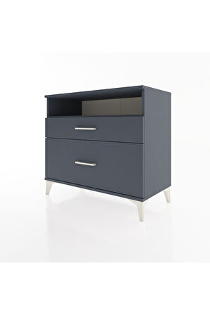 Hyperion Şifonyer Tek Raflı 2 Çekmeceli 88x44x80 Antrasit-Antrasit