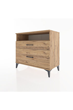 Hyperion Şifonyer Tek Raflı 2 Çekmeceli 88x44x80 Çam-Çam