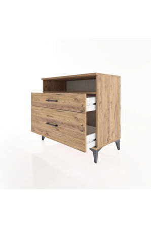 Hyperion Şifonyer Tek Raflı 2 Çekmeceli 88x44x80 Çam-Çam