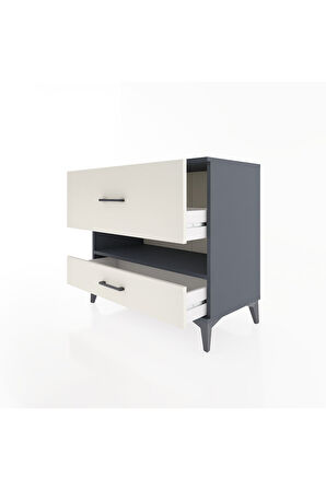 Hyperion Şifonyer Tek Raflı 2 Çekmeceli 88x44x80 Antrasit-Aytaşı
